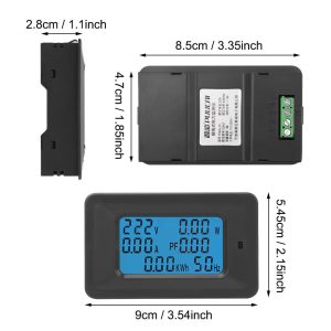 AC 6 in 1 Meter Voltage 110V-250V Current 20A Power Factor KWH Frequency - Image 7