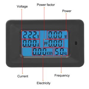 AC 6 in 1 Meter Voltage 110V-250V Current 20A Power Factor KWH Frequency - Image 5