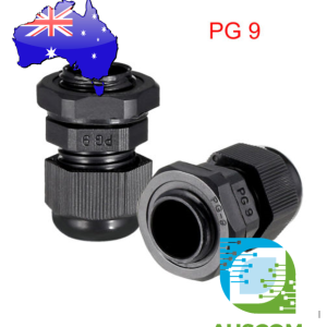 5 Pack PG9 Cable Gland Black Nylon Waterproof Strain Relief Cord Grip 4mm-8mm