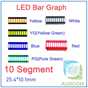 10 Segment LED Bar Graph 2510 RED WHITE BLUE YELLOW GREEN Module Ultra Bright