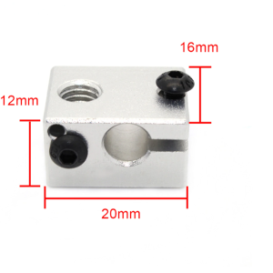 V6 Aluminum Heater Block All-Metal Extruder HotEnd 20*16*12mm 3D Printer Parts - Image 3