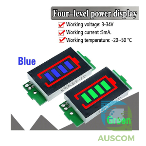 1-8S Blue Green Single 3.7V Lithium Battery Capacity Indicator Module Display