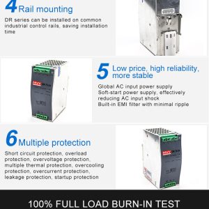 MEAN WELL DR-75-24 3.2A Industrial Control 220VAC to 24V DIN Rail Switch Power Supply - Image 6