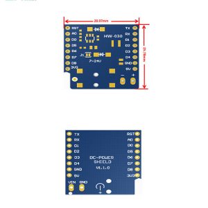 Mini DC Power Shield 7V-24V to 5V 1A for Wemos D1 Mini ESP8266 ESP12 Arduino - Image 3