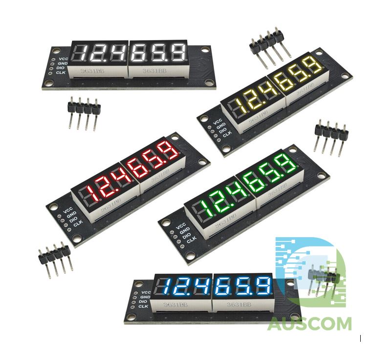 tm1637 6 digit blue red white green yellow main image