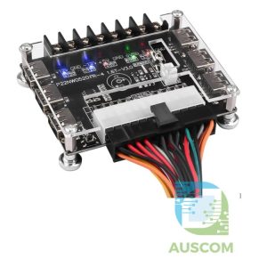 24-Pin ATX Power Supply Breakout Board Adapter w/ 6 USB Ports & High-Current Terminals