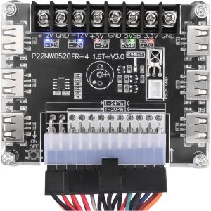 24-Pin ATX Power Supply Breakout Board Adapter w/ 6 USB Ports & High-Current Terminals - Image 3