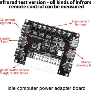 24-Pin ATX Power Supply Breakout Board Adapter w/ 6 USB Ports & High-Current Terminals - Image 4