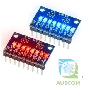 8-Bit Blue/Red LED Strip Module | 3-24V | Arduino, MCU, FPGA, Breadboard