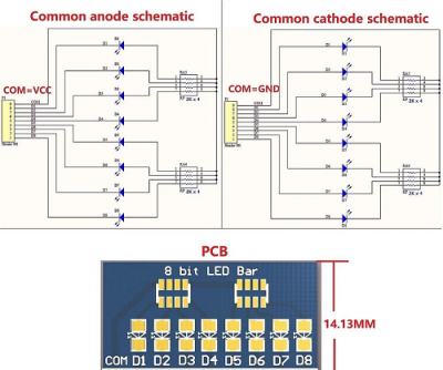 8-Bit Blue/Red LED Strip Module | 3-24V | Arduino, MCU, FPGA ...