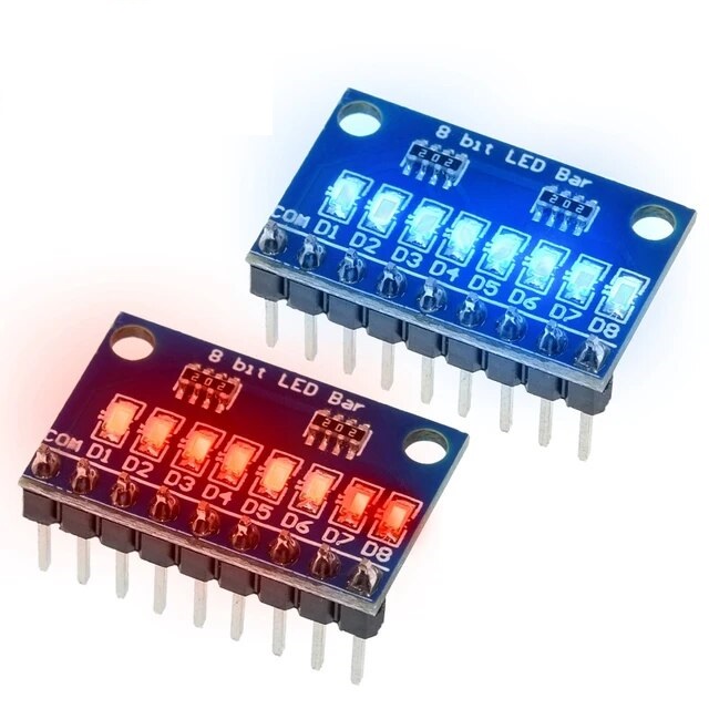 8-Bit Blue/Red LED Strip Module | 3-24V | Arduino, MCU, FPGA ... image.