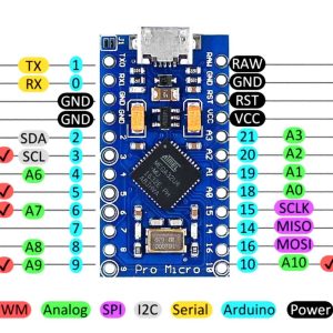 Pro Micro ATmega32U4 5V/16MHz Arduino-Compatible Microcontroller Board with USB - Image 3